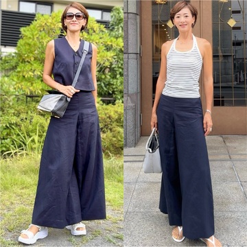 【エクラ最新号でも着用！】ネイビーセットアップ着回しで毎日のコーデを格上げ！