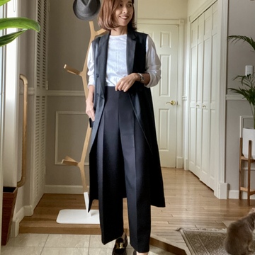 ジレのオンオフ着回しコーデ