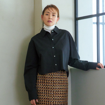 【タイトすぎないタイトスカート】筒状シルエットで下半身すっきり見えのツイードスカート