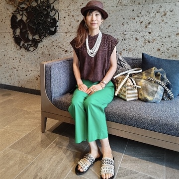 倉敷旅2日目はグリーンのパンツコーデで！