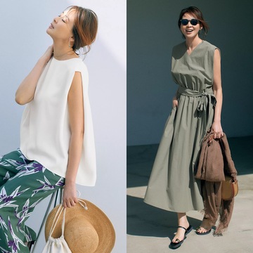 "涼やかさ"と"着やせ"が一気にかなう！「E by éclat」発大人に似合うノースリーブまとめ