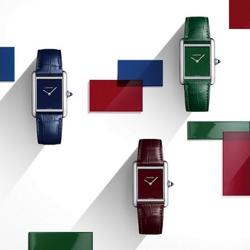 カルティエのアイコンウォッチ「タンク」にカラーダイヤルモデルが登場