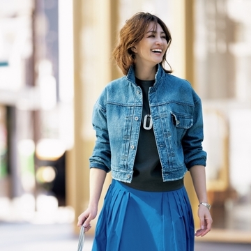 定番アイテムのGジャンも、旬の短め丈ならたちまちおしゃれ度が増す！