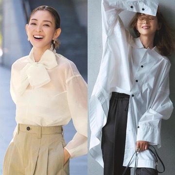 通勤コーデにふさわしいボウタイブラウスからモノトーンでまとめた都会的なモードスタイルまで【50代の1週間コーデ】