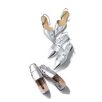 【シルバーのフラット靴3選】初夏から夏に大活躍しそうなパンプス＆スリッパ