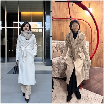 お仕事にもお出かけにも一枚で様になるロングコートスタイル