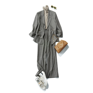 トラッドなセットアップにスニーカーで今どきな抜け感をプラス！ 気温17℃｜3/15(水)【50代の毎日コーデ】