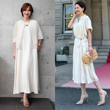 【エクラ華組SNAP】夏のワンピースコーデは「白」を選んで顔まわりをトーンアップ！