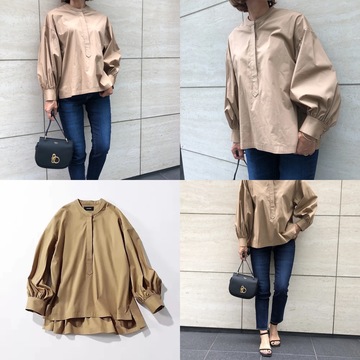 累計1100枚売れヒット＼新色ベージュ登場／SINME×eclat「袖ボリュームシャツ」