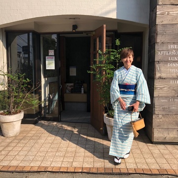 夏着物でお食事に行って来ました。