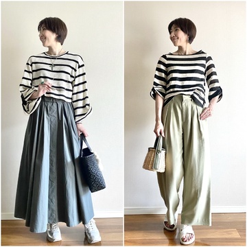 袖のデザインに♡ZARAのボーダートップス 異素材2types