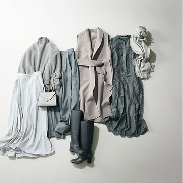 大人の品格を上げる「グレー」でワントーンコーデを楽しむ