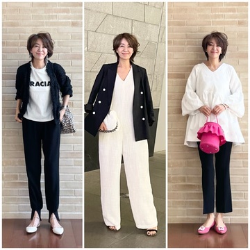 白黒モノトーンコーデ⚫️⚪️4styles