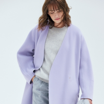 ドゥロワーのリバーコートは旬色ラベンダーで今年っぽくアップデート