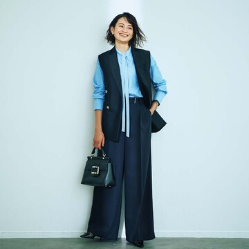 感動の美シルエット！ウエストまわりもすっきり見せてくれる「エブール」のセンタープレスパンツ