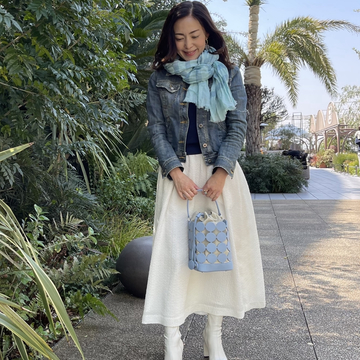 水色×白コーデで二子玉川へお出かけ♩