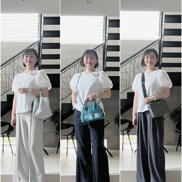 ふんわりパフスリーブで二の腕をカバー