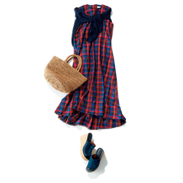 華やかな色合いのチェックで家族みんなで花火大会へ！【7月の雰囲気出しワンピース31days】
