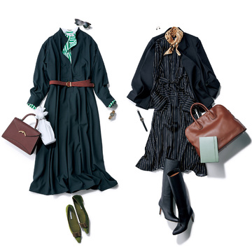 両方欲しい！出張にも使える汎用性の高いワンピース＆イベントで映えるダークグリーンのワンピース【働く日の「毎日ワンピース」】