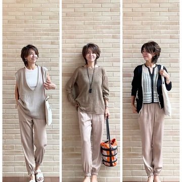 ベージュパンツ3style