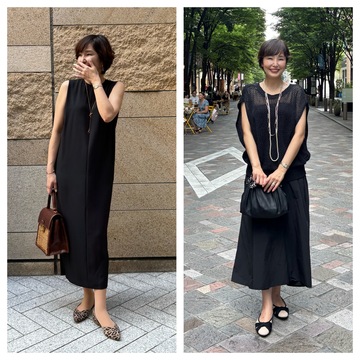 夏のブラックコーデ