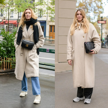 白スニーカー×ベージュトーンで洗練を極める！カジュアル上手なパリマダムのスニーカーコーデ【パリのおしゃれマダムSNAP vol.2】