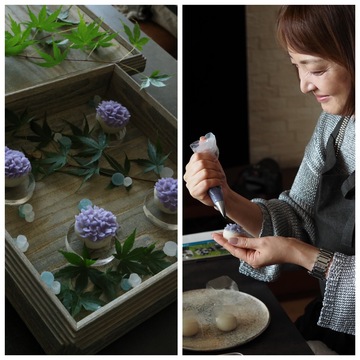 大人気のあじさい和菓子レッスンに初参加しました