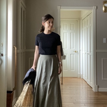 マキシスカートで瞬間着映え