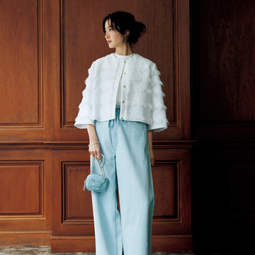 【50代がいま欲しい！最新白ジャーナル】白ツイードジャケットで軽快に