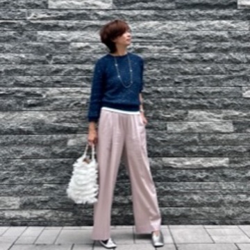 E by éclat 『艶センタープレスパンツ』をセルフスタイリングしました