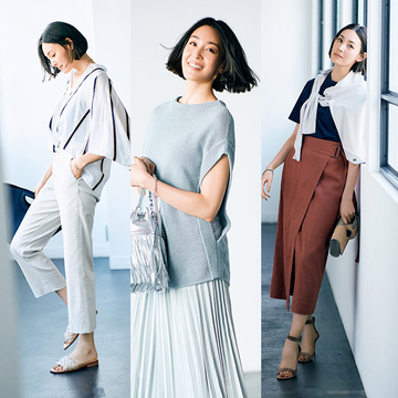 【「斜め線」でつくる大人の着やせコーデ3選】ちょっとしたコツでスッキリ見えをかなえる