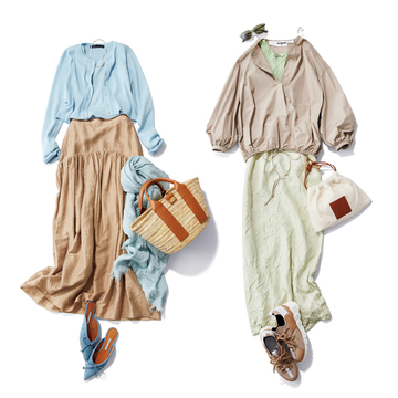 【甘くないのに華があるドライなベージュ】パステルグリーンやブルーに合わせて軽やかに