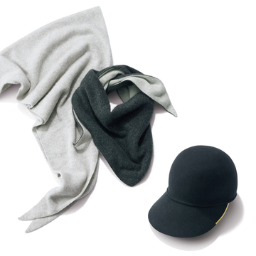装いに華やかさをプラス！グレーのウールキャップ＆カシミアストール2選