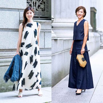絶対褒められる！50代のお出かけベストスタイル4選！猛暑日のおしゃれコーデ【エクラ華組・夏のおしゃれSNAP】