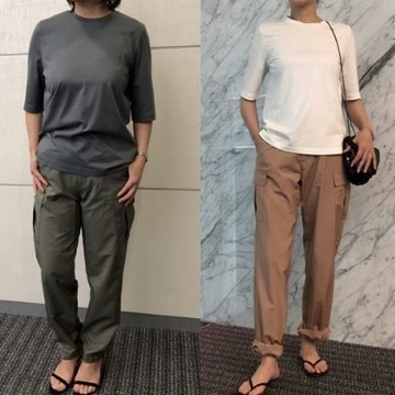 自分好みにカスタム可能！E by éclat「撥水きれいめカーゴパンツ」を身長別バイヤーが着比べ！