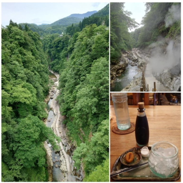 夏の小安峡。どこまでも続く緑翠の谷。