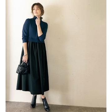 ラクちんな着心地なのにかわいく決まる！「E by éclat」ニットドッキングワンピース