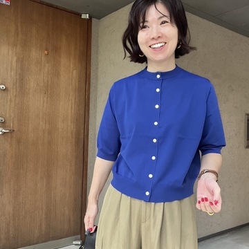 【2024年春夏編】人気エディター発田美穂さん　E by eclat 10着を着てみました♪　vol.４ クルーネック半袖カーディガン