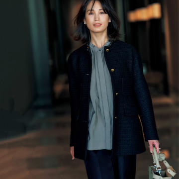 新年度初のクライアントとのミーティングは品格漂うジャケットで！　気温17℃の日｜4/6(木)【50代の毎日コーデ】