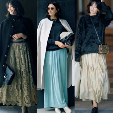 50代冬のおしゃれは「ロングスカート」が最強！女らしさもかっこよさも外せない