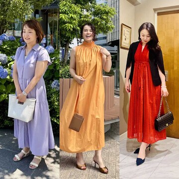 存在感抜群！目にも鮮やかな「50代のカラーワンピースコーデ」5選