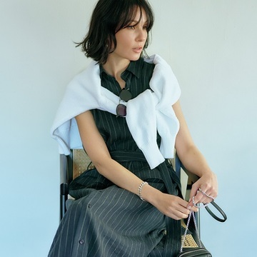 ロング丈＆ストライプ柄ですらりと着こなして【アレンジ上手なシャツワンピース】