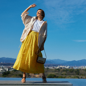 【きれい色ボリュームスカートコーデ】鮮やかなイエローのスカートでおしゃれも気分も一新！