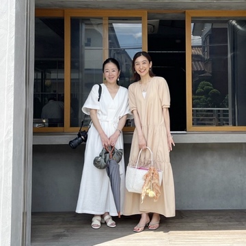 COSティアードワンピで、魅惑の桃パフェ❤︎