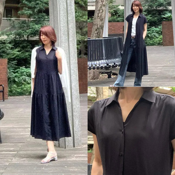 羽織りとしても使える！さらっと生地で夏にも役立つ黒ワンピース【チームJマダムブログ人気記事週間ランキングTOP10】