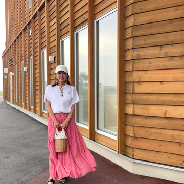 UNIQLOTシャツとティアードスカートでご近所イタリアンへ@鵠沼海岸