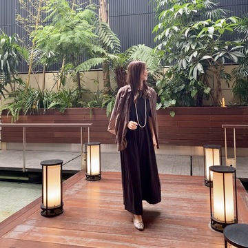 ブラックワンピでお出かけ