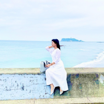 夏服コーデで海とあの有名なお店へ。