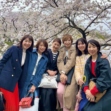 色違いのUNIQLO :C のプリーツスカートで、井の頭公園と目黒川の桜