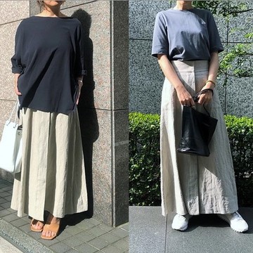 身長150cm台と160cm台のバイヤーが着比べ！徳原文子×Chaos「リネンスカート」